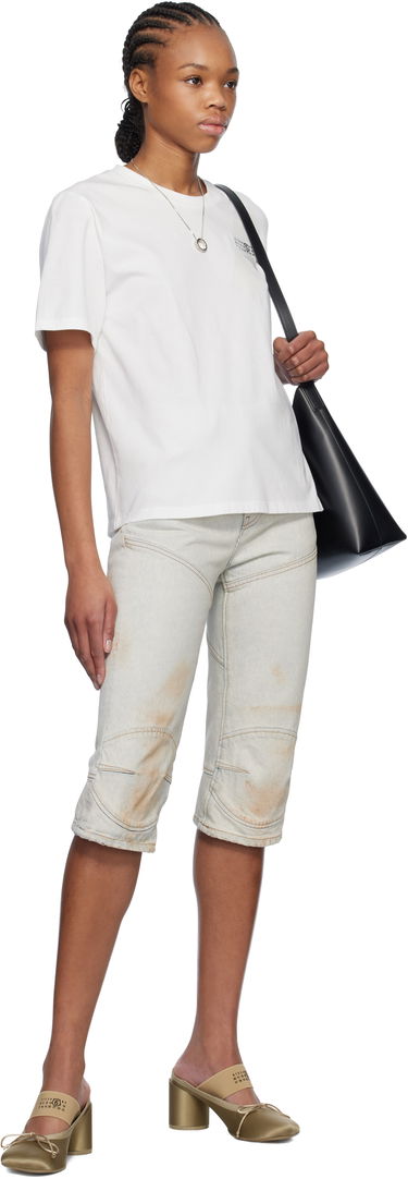 T-shirt Maison Margiela MM6 Maison Margiela Taped Logo T-Shirt Hvid | S52GC0336 M20048, 3