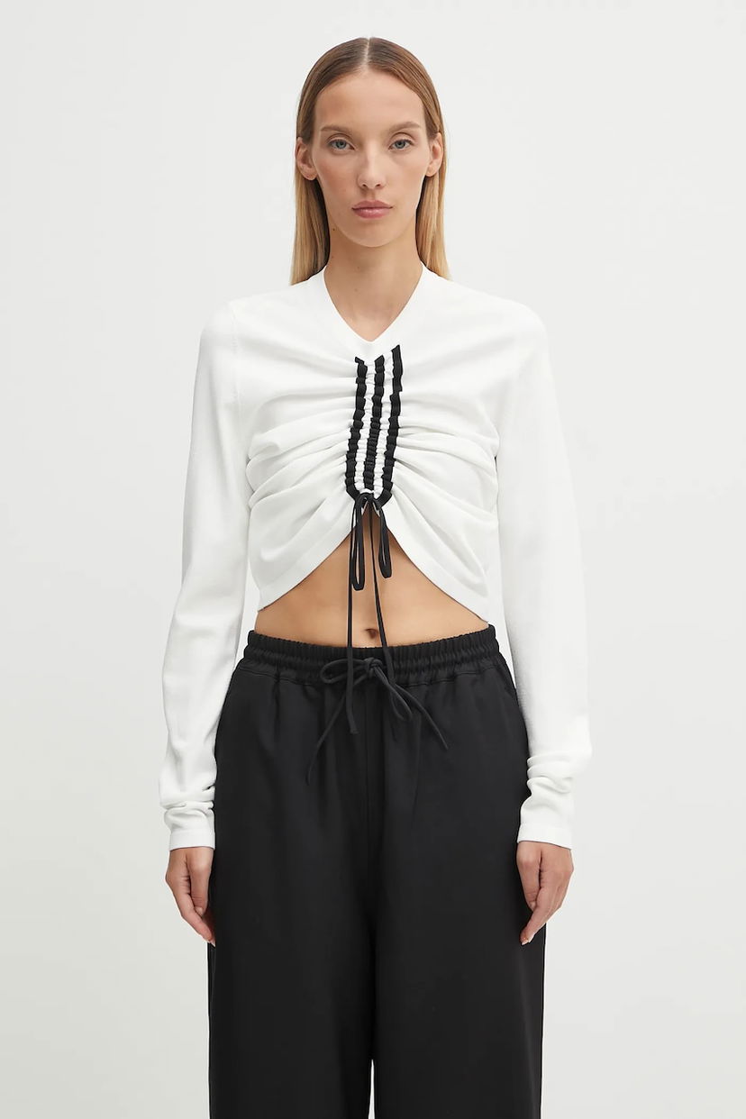 T-shirt Y-3 Y-3 Fitted Cinch Long Sleeve T-Shirt Hvid | KD4760