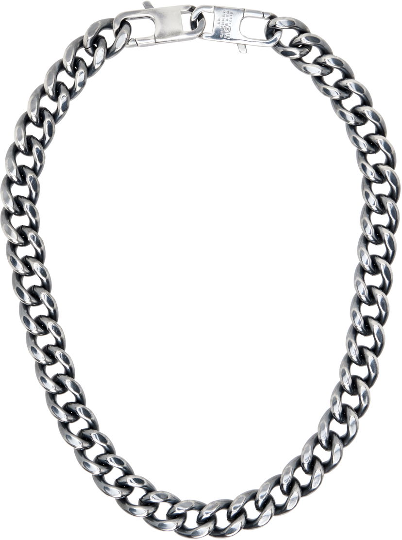 Halskæde Maison Margiela MM6 Maison Margiela Silver-Tone Curb Chain Necklace Metalisk | SM7UU0105 SV0235