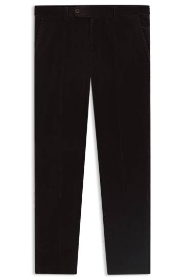 Bukser BOSS BECKHAM x pleat-front corduroy trousers Sort | 50557921