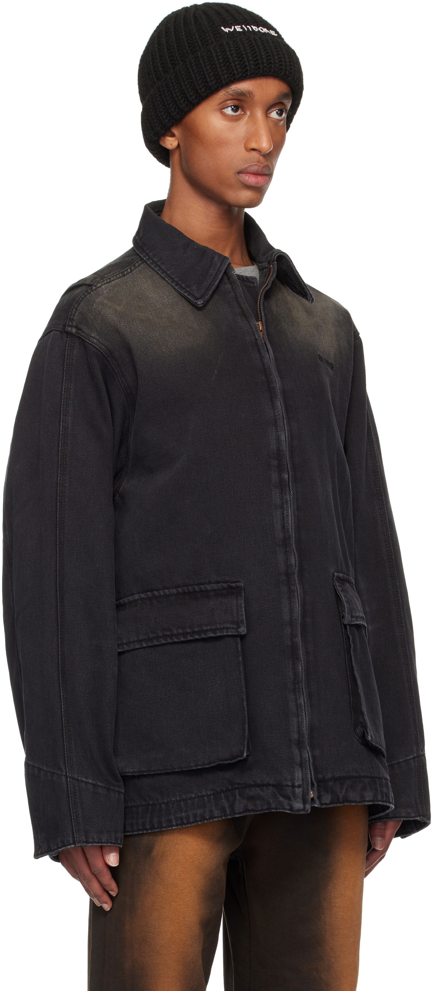 Beanie We11done We11done Classic Washed Denim Jacket Sort | WD-DJ3-24-334-U-BK, 1