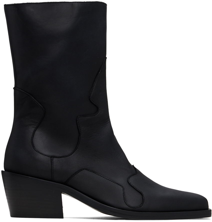 Tøj Eckhaus Latta Eckhaus Latta Cowboy Boots Sort | FEKLMCOWB09005, 0