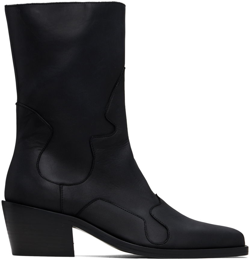 Tøj Eckhaus Latta Eckhaus Latta Cowboy Boots Sort | FEKLMCOWB09005