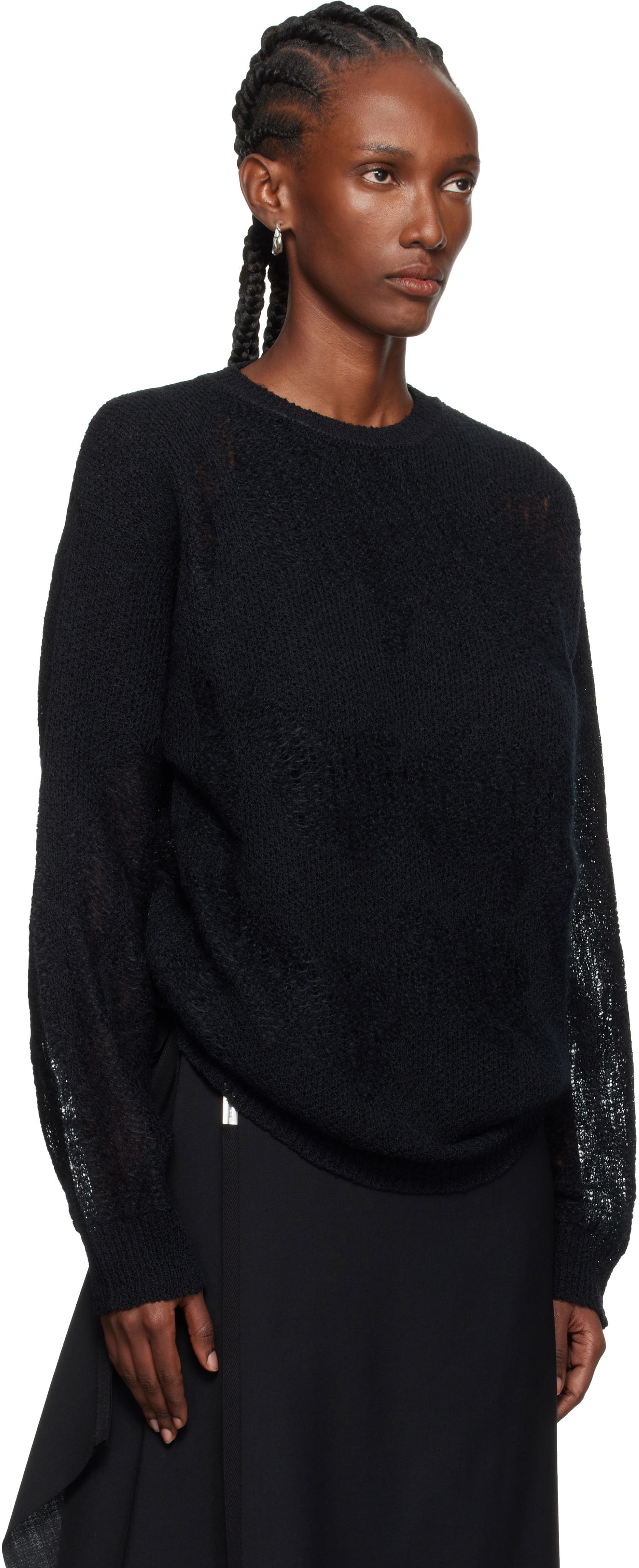 Sweater Ann Demeulemeester Ann Demeulemeester Lalla Oversize Sweater Sort | 2520-W-KN39-KN070-099, 1