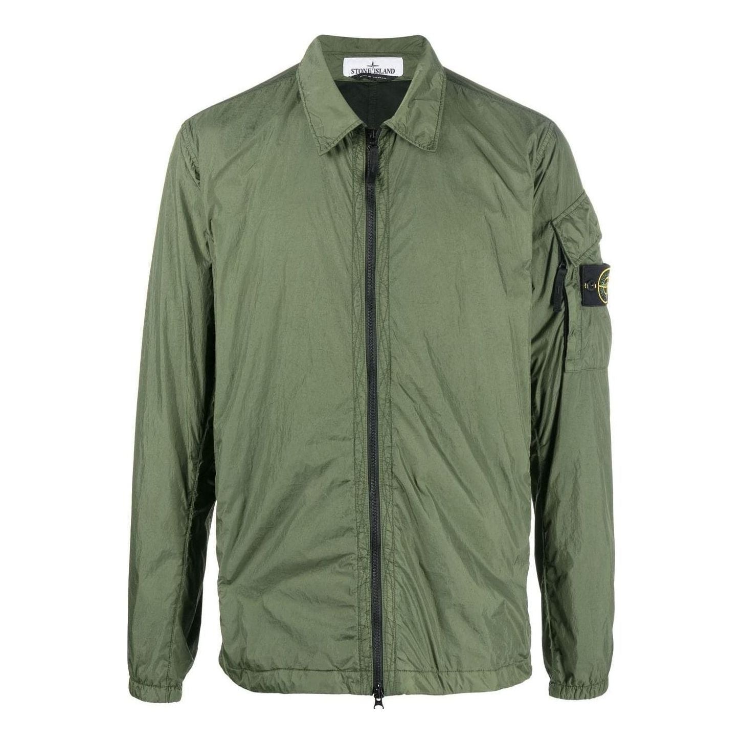 Vindjakke Stone Island Crinkle Reps Overshirt Jacket Grøn | 771510223-V0058, 0