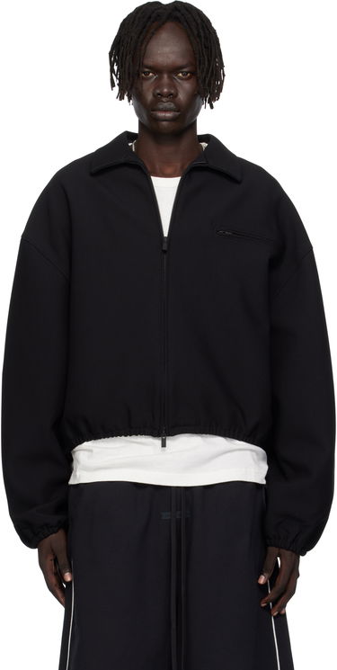 Jakke Fear of God ESSENTIALS Bonded Canvas Zip-Up Jacket Sort | 202SP258060F, 0