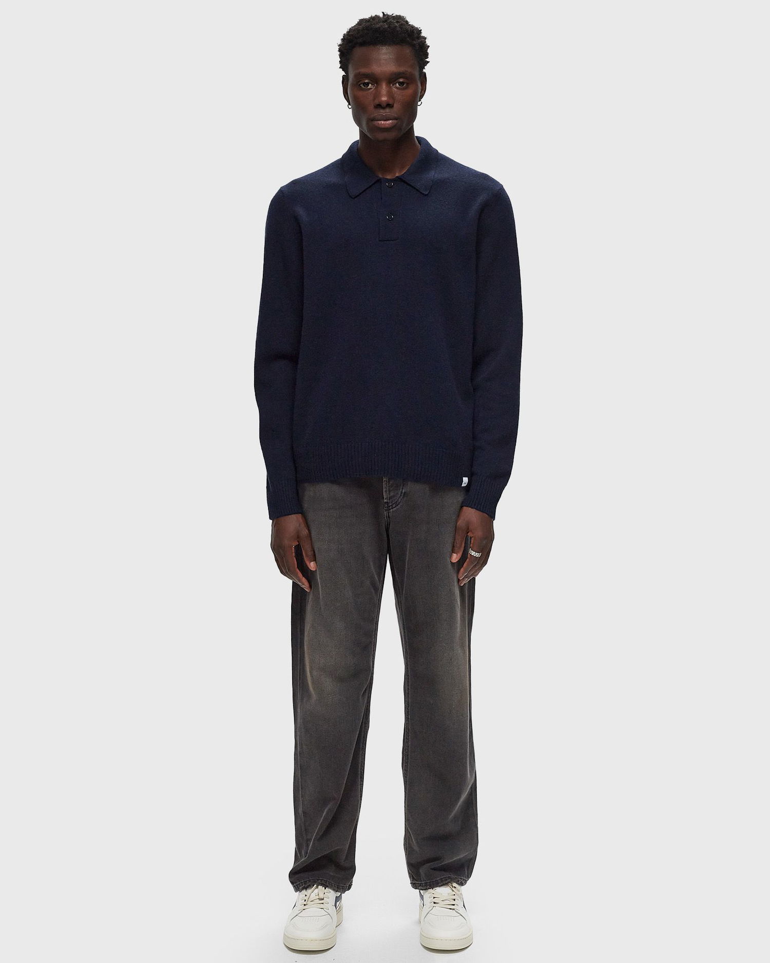 Polo skjorte NORSE PROJECTS Standard Merino Lambswool Polo Sort | N45-0621-7004, 1