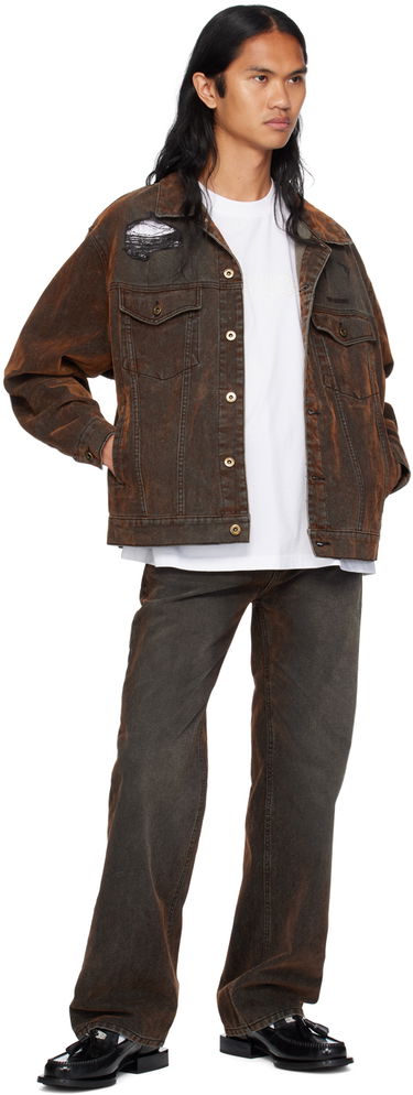 Jakke We11done We11done Distressed Denim Jacket Brun | WD-DJ2-24-399-M-BK, 3