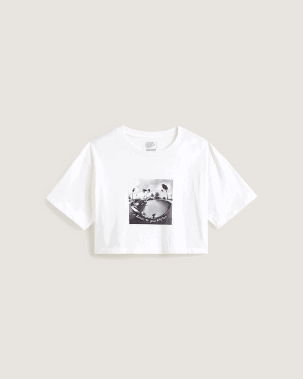 Crop top Vans Vans Rhythm Relaxed Crop T-Shirt Hvid | VN000RCHWHT, 0