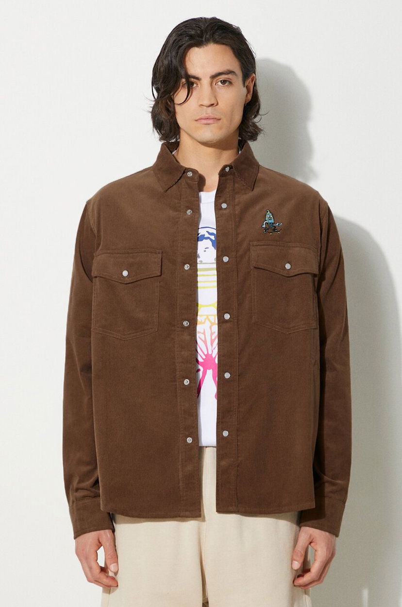 Skjorte BBC IceCream ICECREAM Needle Cord Shirt, Regular Fit Brun | IC24221