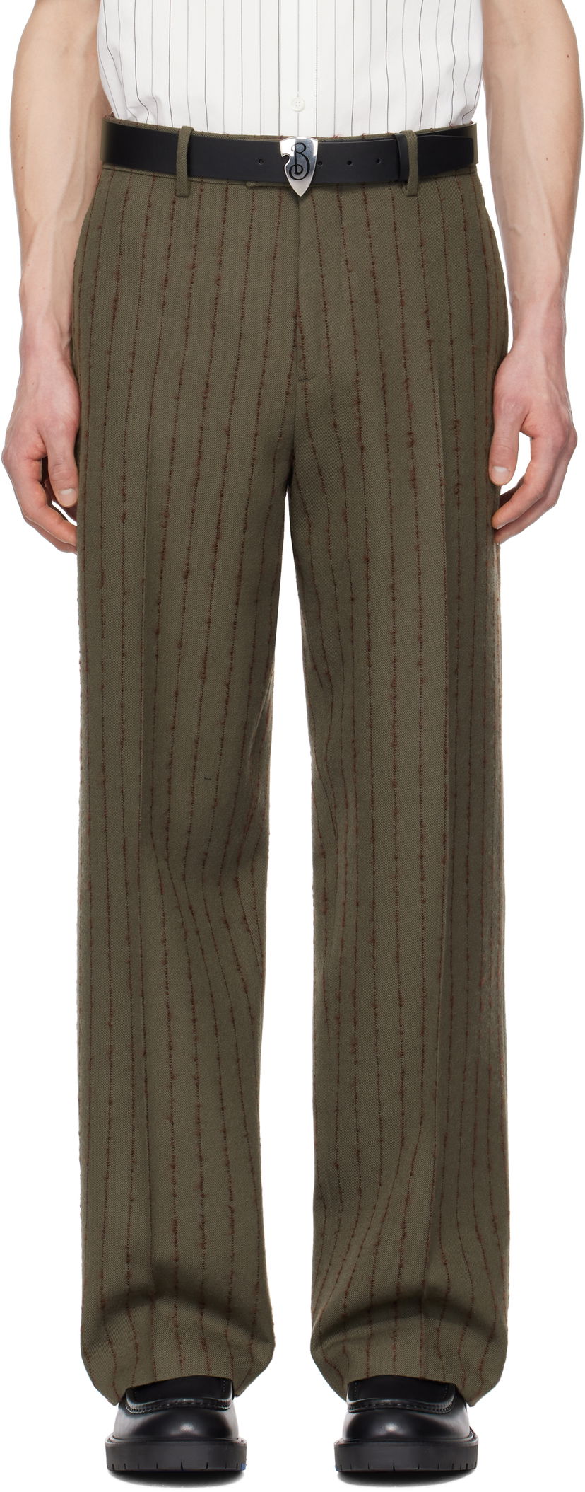 Bukser Burberry Burberry Pinstripe Tailored Trousers Grøn | 8103516