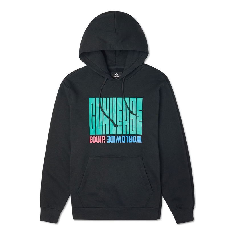 Sweatshirt Converse Equip Worldwide Graphic Hoodie Sort | 10021272-A02