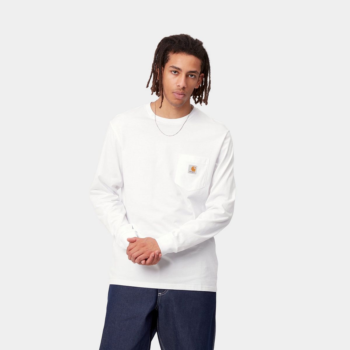 T-shirt Carhartt WIP L/S Pocket T-Shirt Hvid | I030437_02_XX, 0