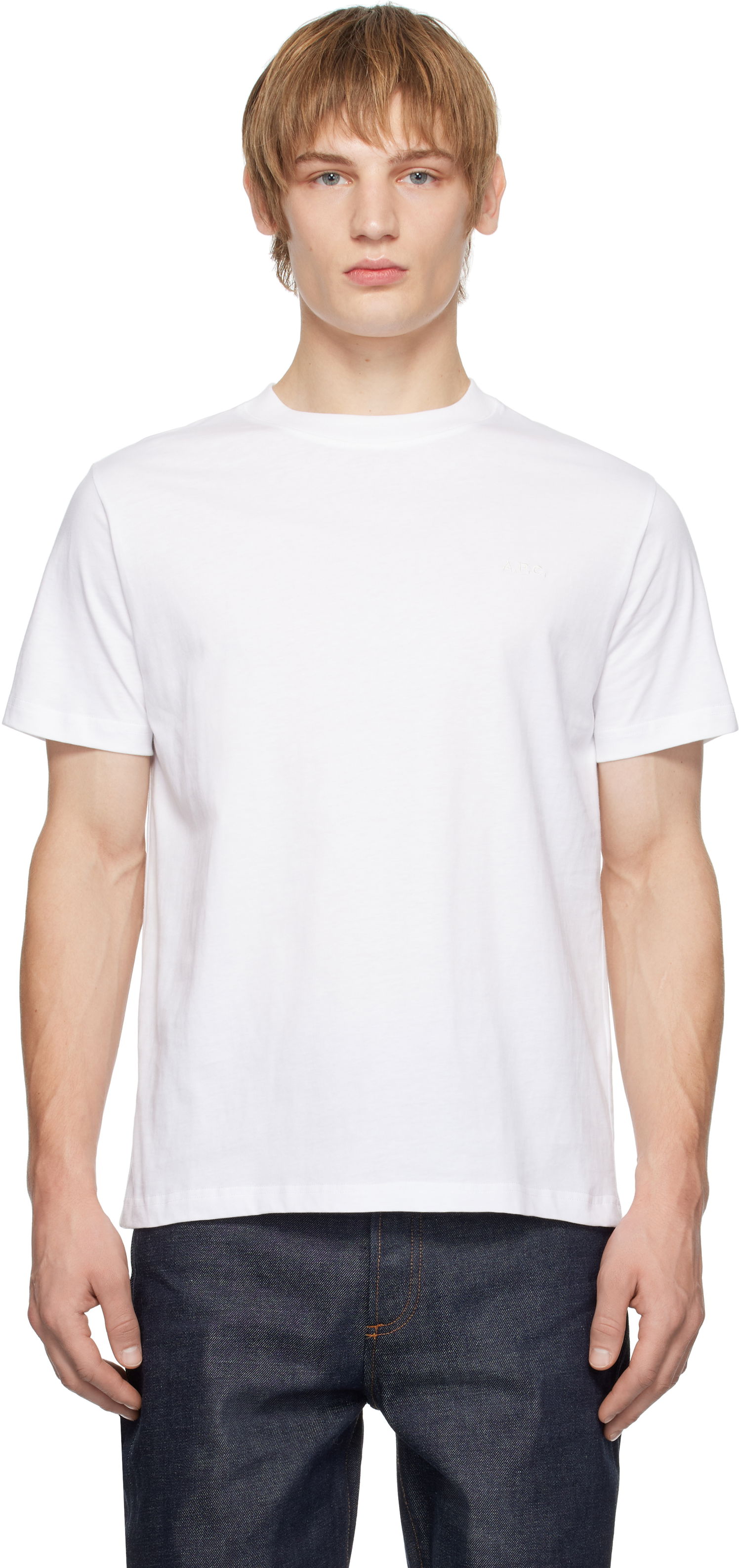 T-shirt A.P.C. Standard Embroidered Logo T-Shirt Hvid | COHBW-M26392, 0