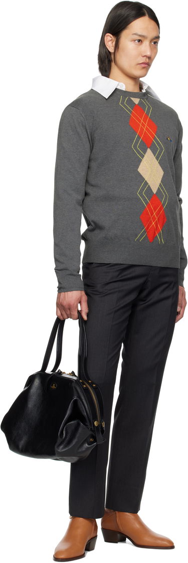 Sweater Vivienne Westwood Vivienne Westwood Argyle Round Neck Sweater Grå | 2701002D-Y003D-, 3