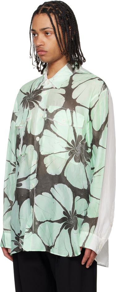 Skjorte Dries Van Noten Dries Van Noten Floral-Print Sheer Shirt Grøn | 251-020723-1197, 3