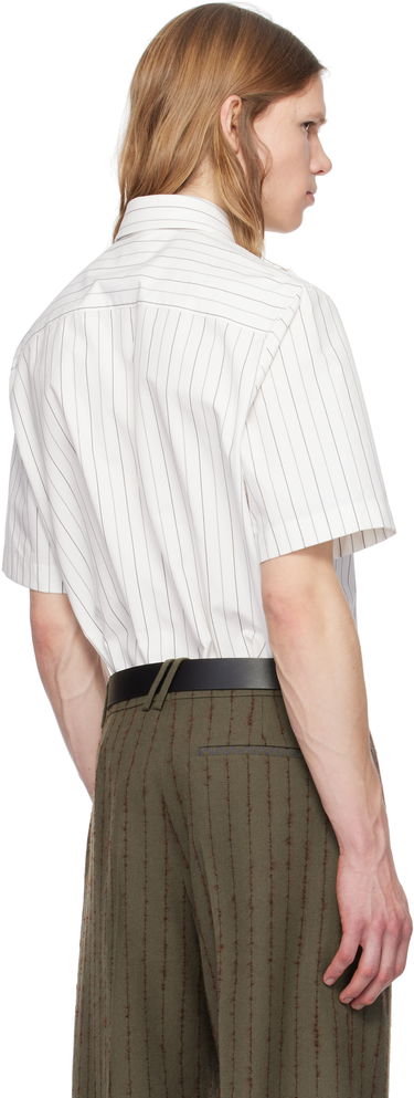 Skjorte Burberry Burberry Pinstripe Short Sleeve Shirt Hvid | 8102569, 2