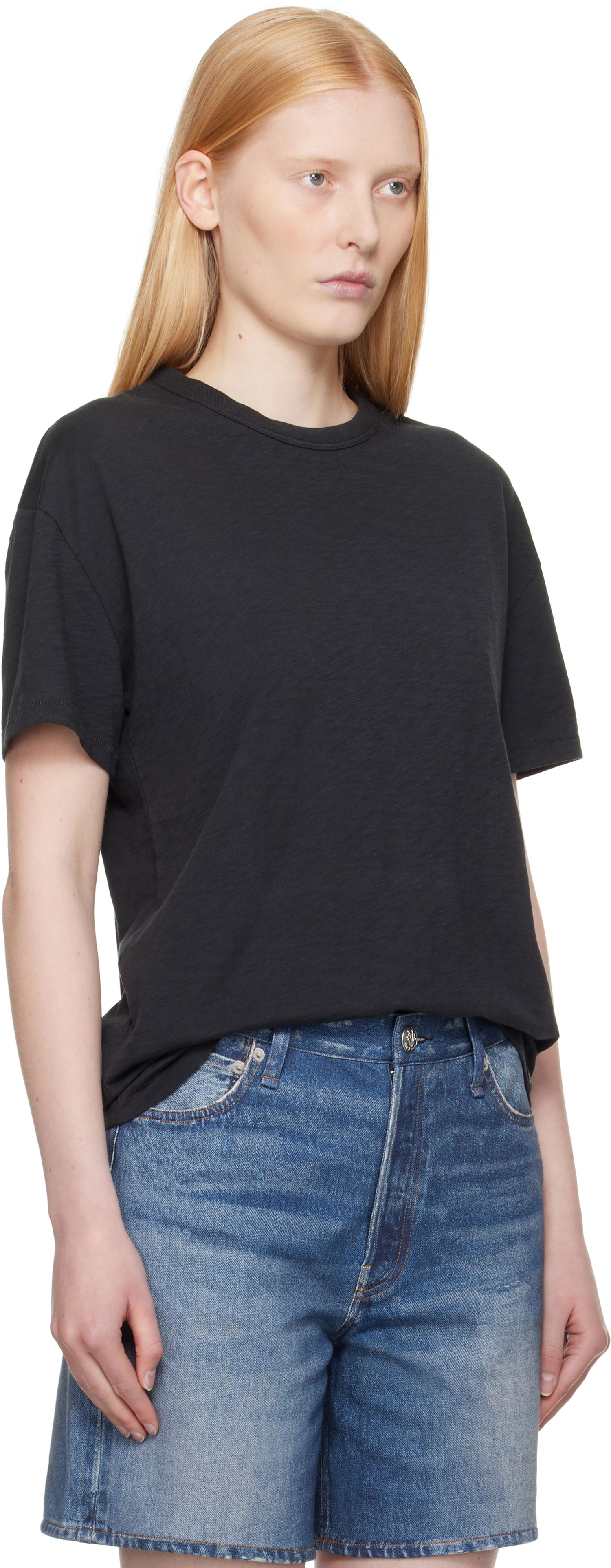 T-shirt rag & bone Rag & Bone Boyfriend Mini Slub T-Shirt Sort | WCC23ST059CH59, 1