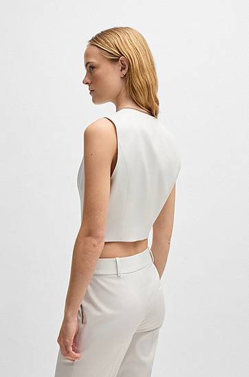 Vest BOSS Shimmer Waistcoat Hvid | 50537760, 1