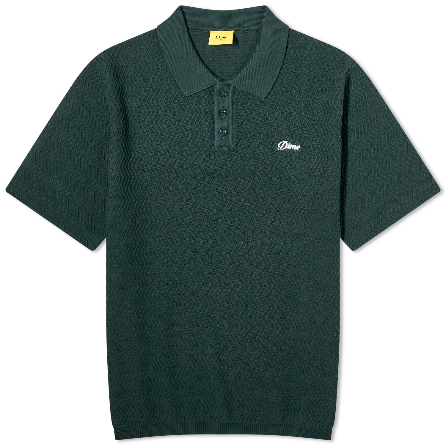 Polo skjorte Dime Wave Cable Knit Polo Shirt Grøn | DIMESP248FOR, 0