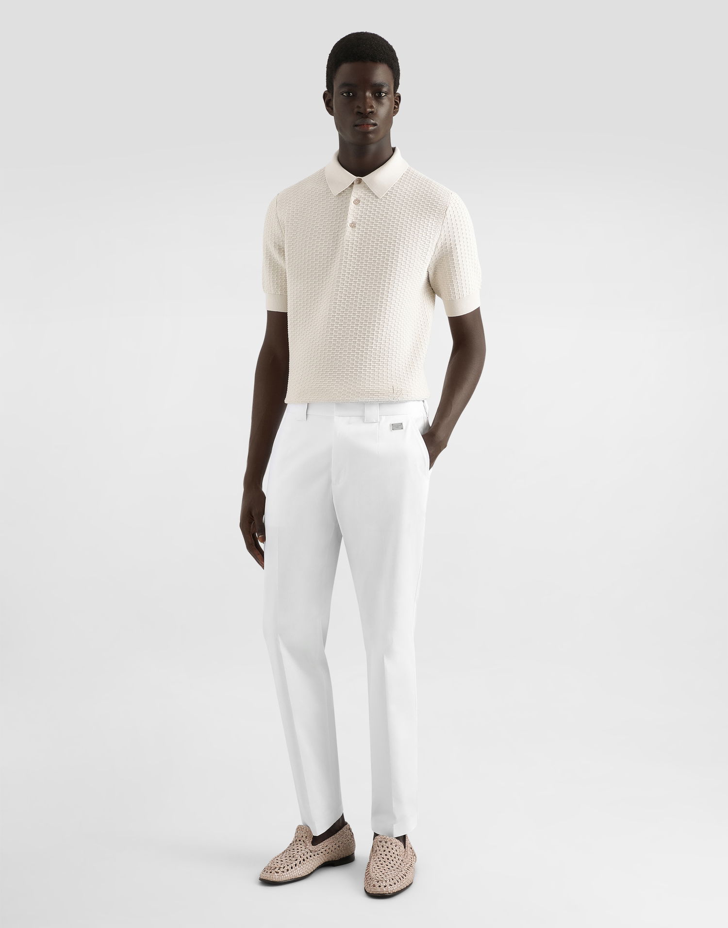 Bukser Dolce & Gabbana Dolce & Gabbana Tailored Cotton Pants Hvid | GP0K3TFUFL3W0800, 1