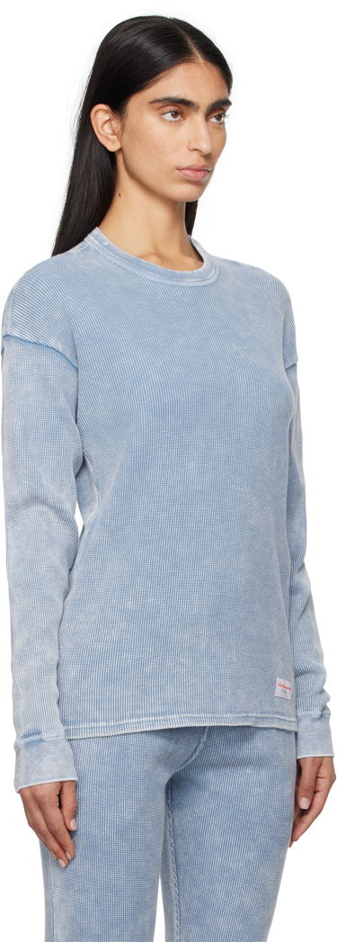 Sweater Alexander Wang Alexander Wang Long Sleeve Waffle Knit T-shirt Blå | UC4221611W, 1