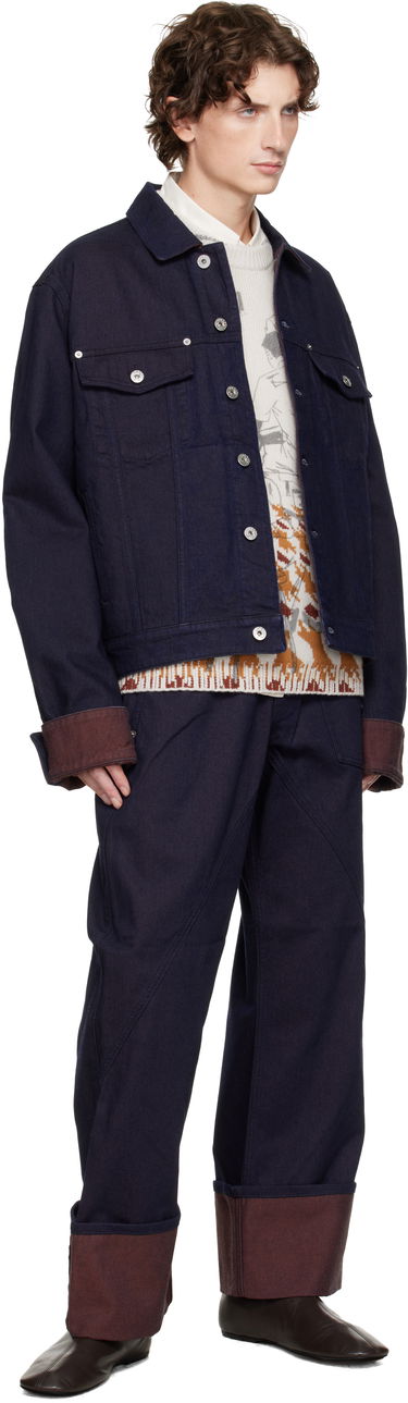 Jakke JW Anderson JW Anderson Turn Up Cuff Denim Jacket Mørkeblå | DJ0044-PG1836, 3
