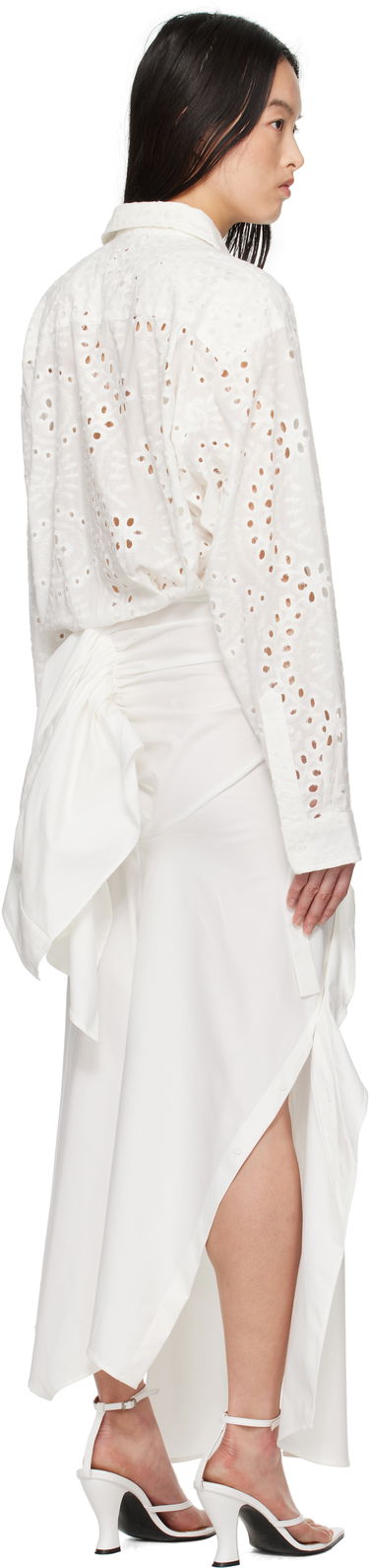 Kjole Ottolinger Ottolinger Deconstructed Shirting Midi Dress Hvid | 10650010601, 2