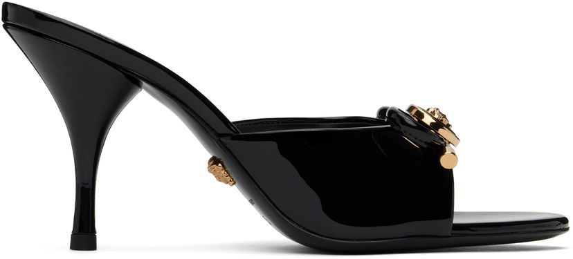 Skopleje Versace Versace Opera Bow Patent Heeled Sandals Sort | 1018239_D2VE_1B00V