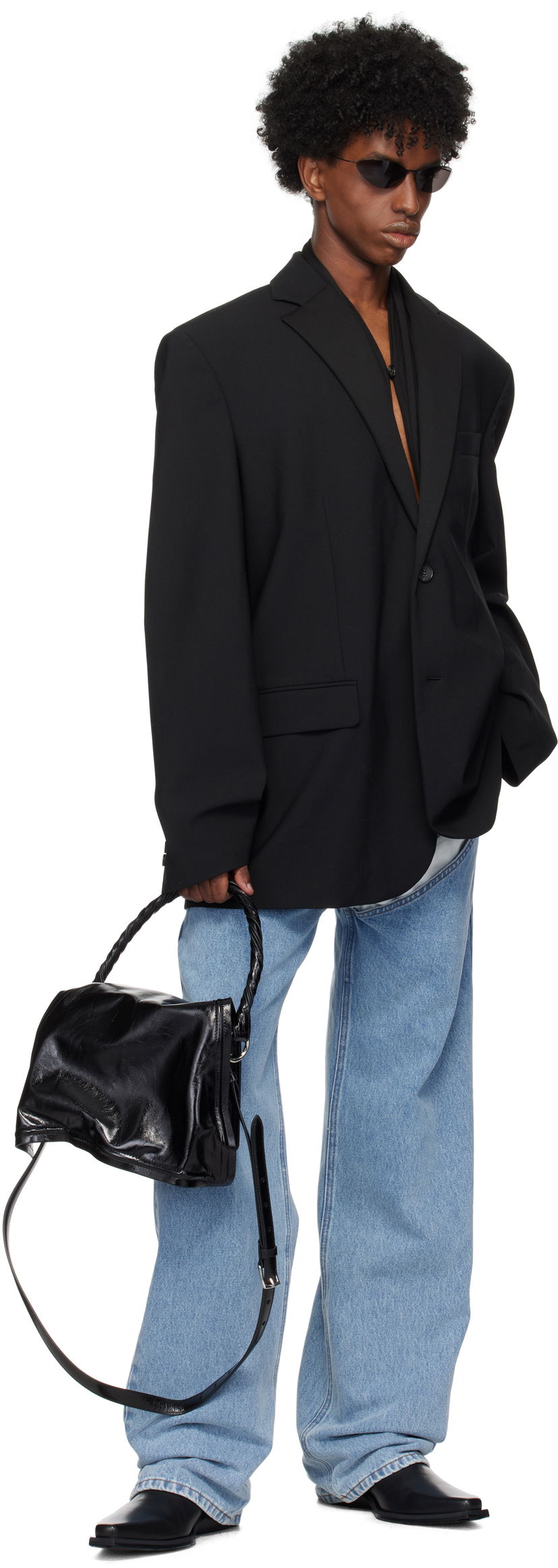 Skuldertaske Y/PROJECT Mini Wire Shoulder Bag Sort | 620BA007