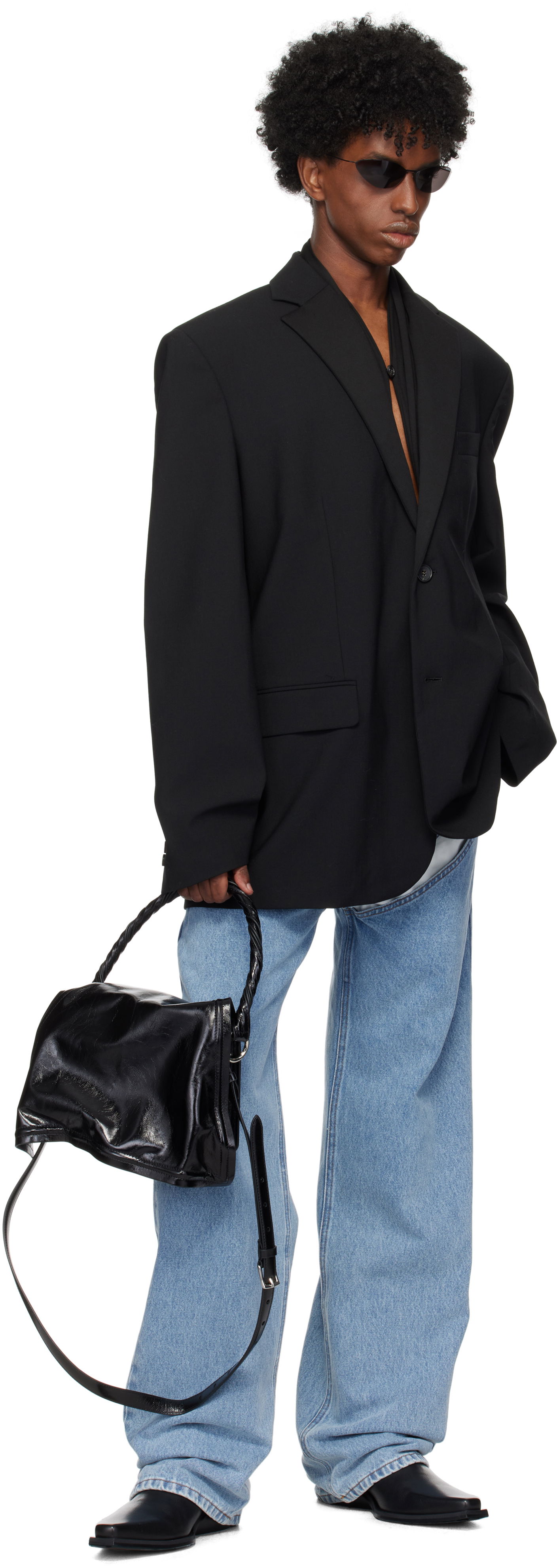 Skuldertaske Y/PROJECT Mini Wire Shoulder Bag Sort | 620BA007, 0