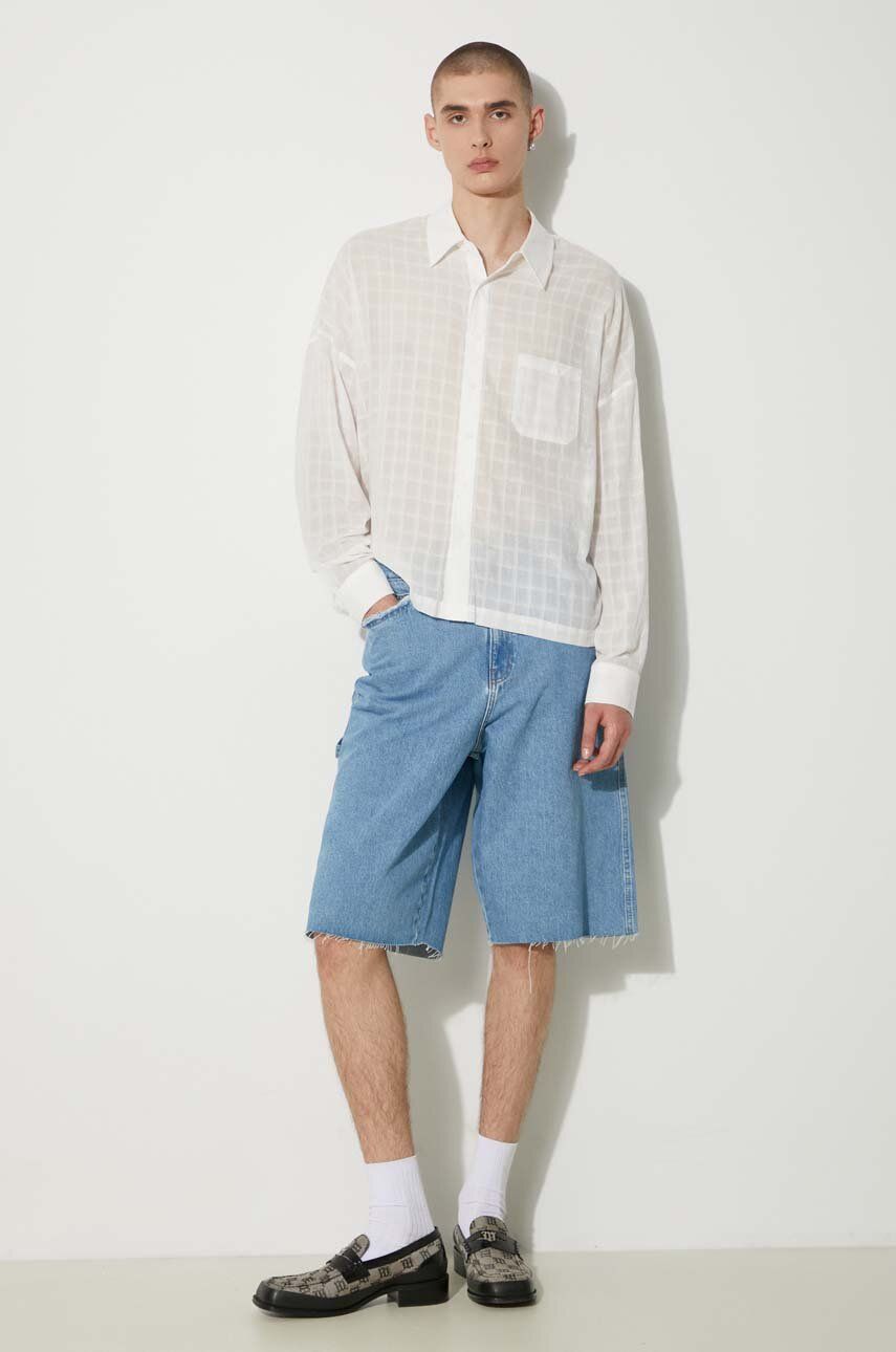 Skjorte Stampd STAMPD Cropped Oversized Buttondown Shirt Hvid | SLA.M3320BD.WHT, 1