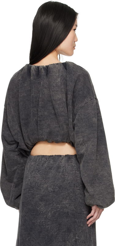 Sweatshirt Diesel Cropped Gathered Sweatshirt Sort | A17074 0EGBV, 2