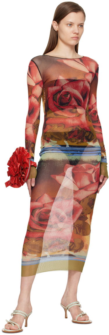Kjole Jean Paul Gaultier Jean Paul Gaultier Roses Print Maxi Dress Flerfarvet | 24/25-F-RO090-T547-403050, 3