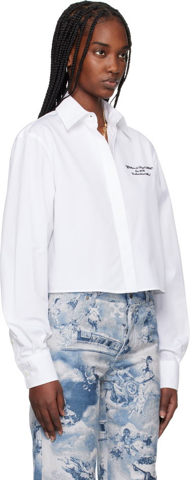 Skjorte Off-White Off-White Poplin Boxy Cropped Shirt Hvid | OWGE02AS25FAB0010110, 1