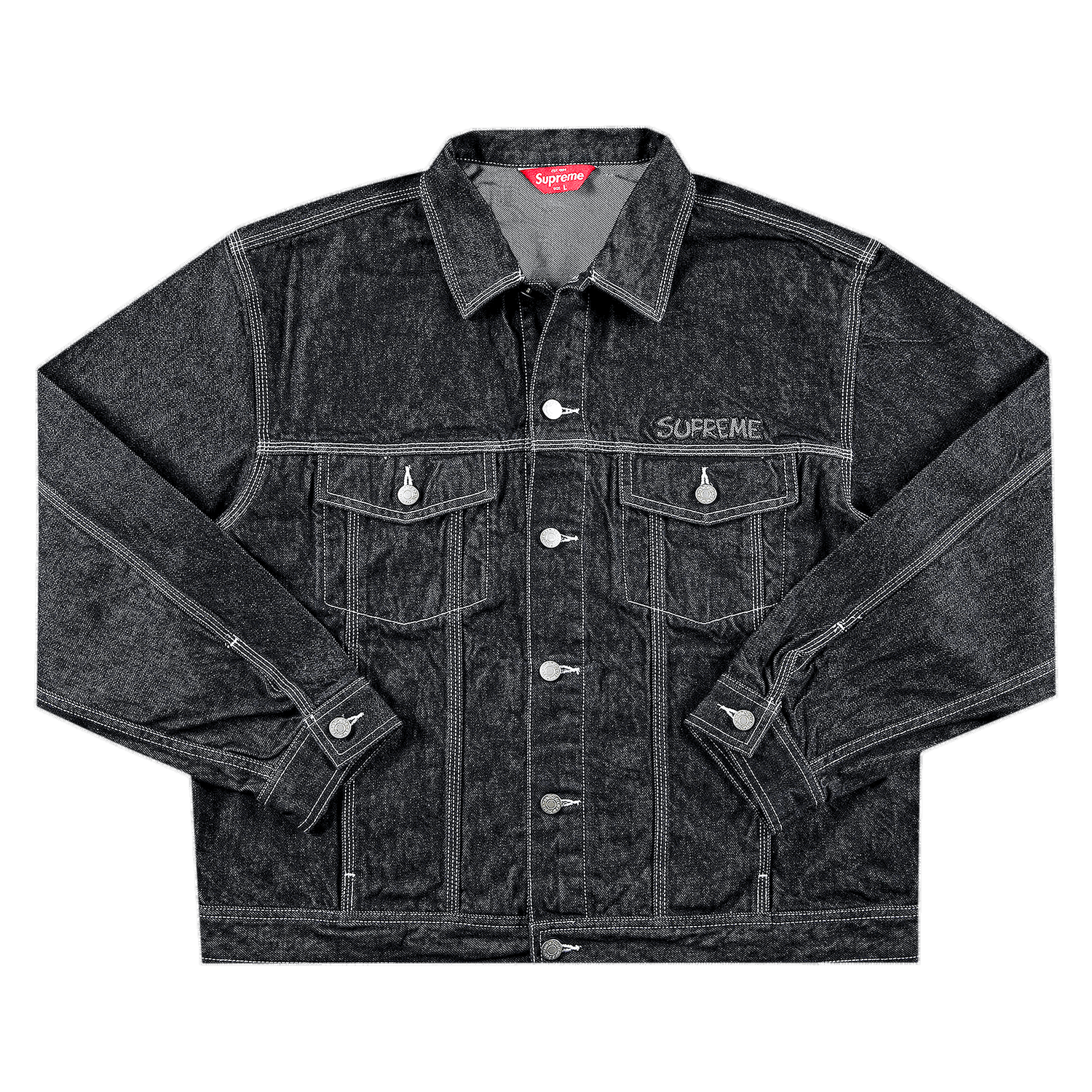 Jakke Supreme Smurfs x Denim Trucker Jacket Sort | FW20J41 BLACK, 0