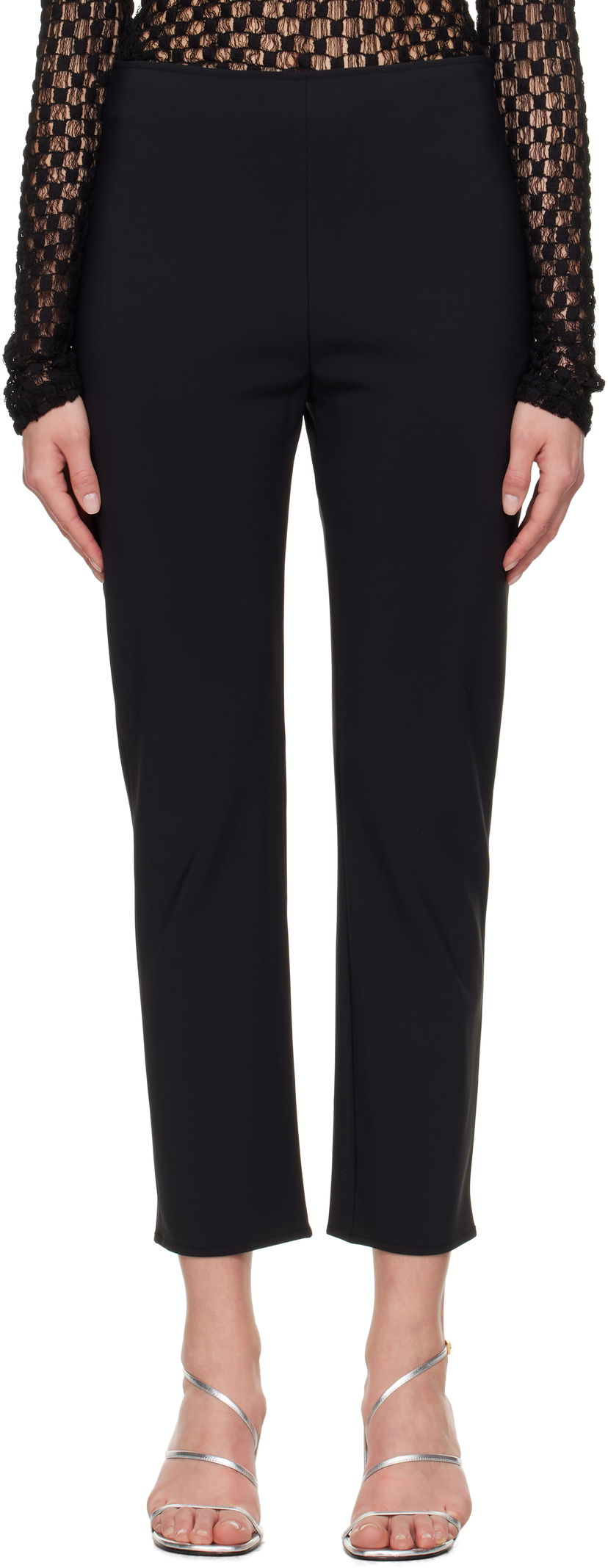 Bukser Róhe Róhe Cigarette Scuba Trousers Sort | 414-30-166