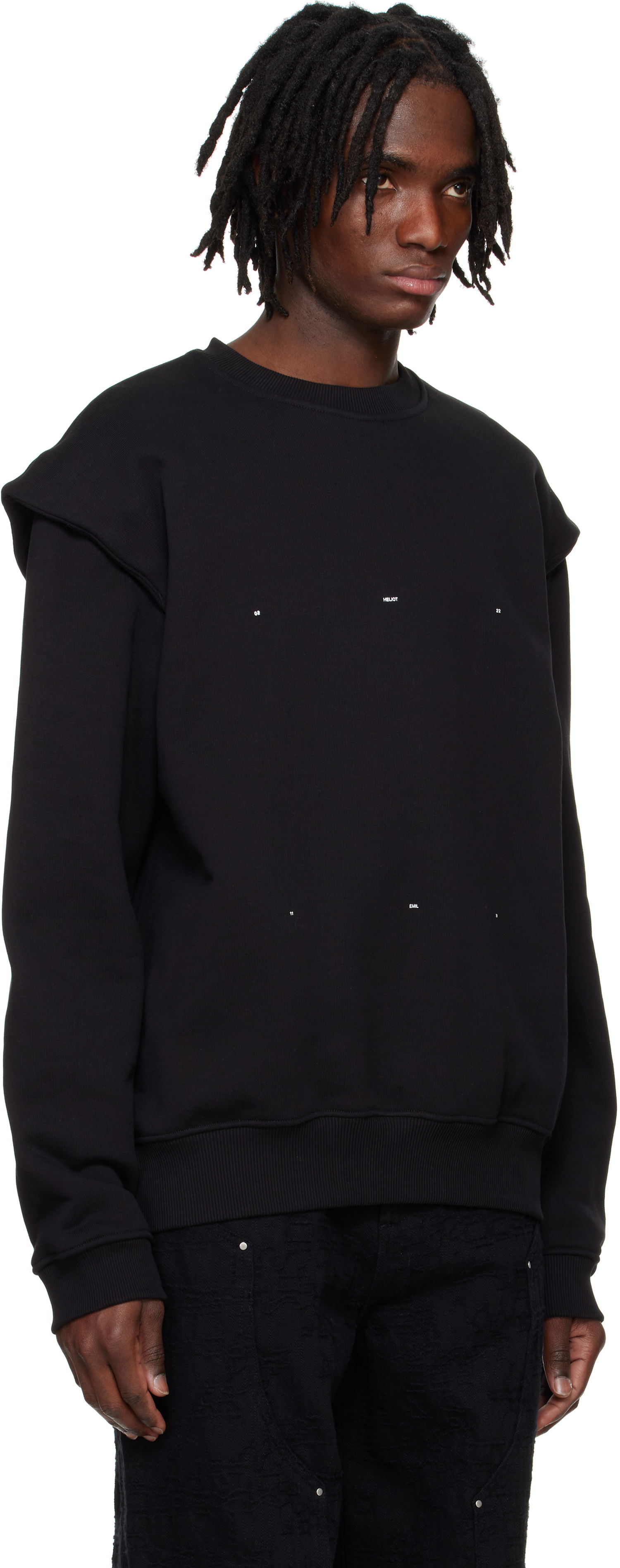 Sweatshirt HELIOT EMIL HELIOT EMIL Outline Logo Sweatshirt Sort | PRESS25_M_08_052_BLK01_CO, 1