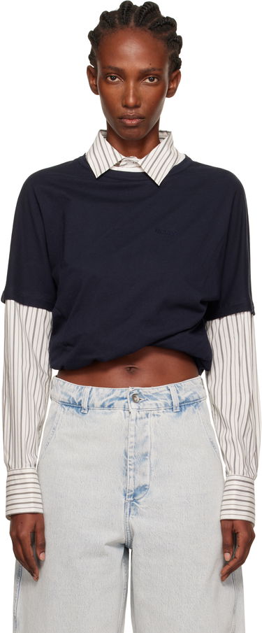 T-shirt We11done We11done Layered Twist T-Shirt Mørkeblå | WD-BL2-25-103-W-NV, 0