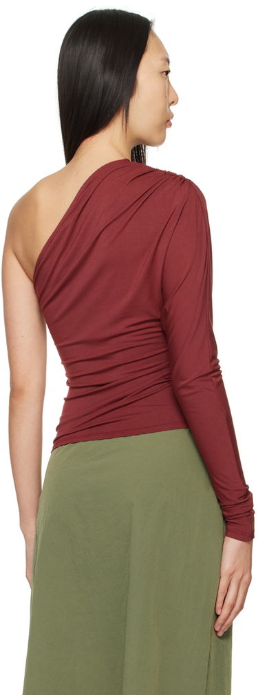 Tanktop Miaou Miaou Katia One Shoulder Long Sleeve Top Bourgogne | 7095TJBRUS, 2