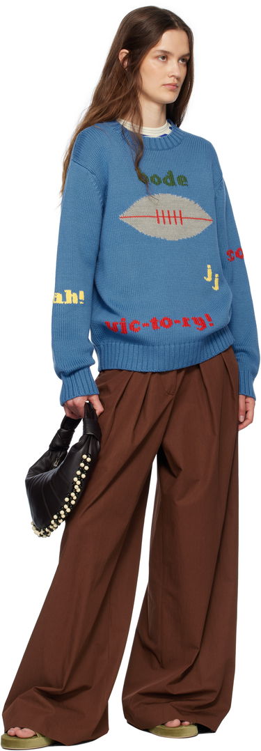 Sweater Bode Bode Spirit Intarsia Knit Sweater Blå | MRS25KT011, 3