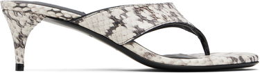 Sneakers og sko Alaïa ALAÏA Thong Elaphe Leather Mule Sandals Hvid | AA3S132CK326, 0