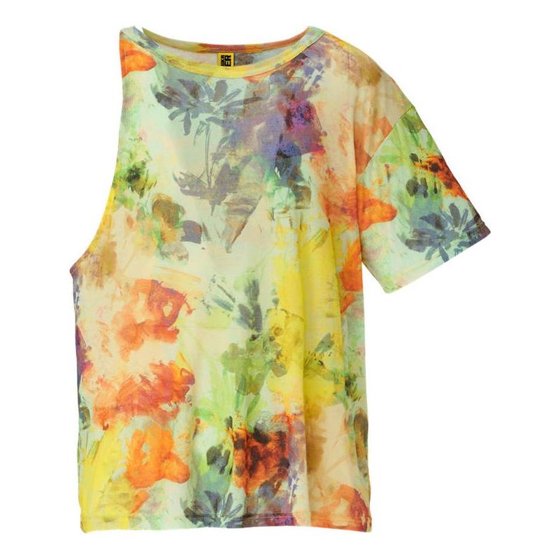 T-shirt Onitsuka Tiger Floral Print One-Shoulder T-Shirt Flerfarvet | 2183B259-700, 0