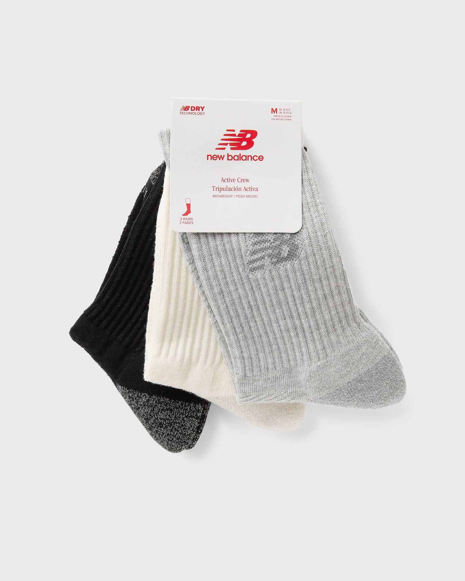 Sokker New Balance Midweight Active Crew Socks - 3 Pairs Flerfarvet | LAS35203-AS1, 0