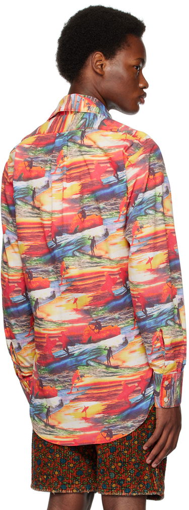 Skjorte ERL ERL Sunset Beach Print Shirt Flerfarvet | ERL06B006, 2