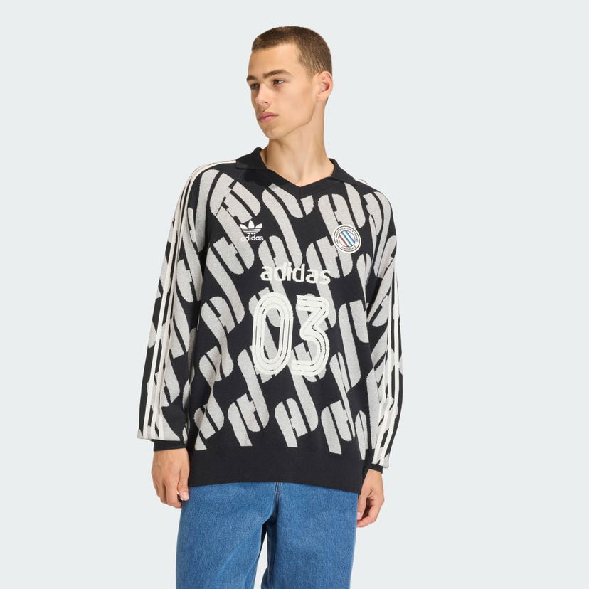 Sweater adidas Performance Adicolor Blokecore Knit Sweater Sort | KQ5083