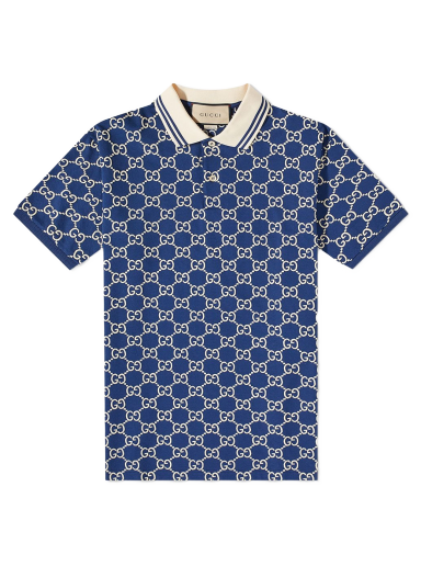 Polo skjorte Gucci GG Contrast Polo Mørkeblå | 598956-XJB0U-4115