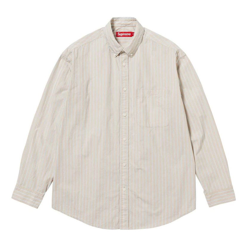 Skjorte Supreme Loose Fit Stripe Shirt Beige | SUP-FW23-101
