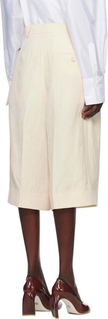Shorts Stella McCartney Stella McCartney Linen Culotte Shorts Beige | 640251STA49, 2