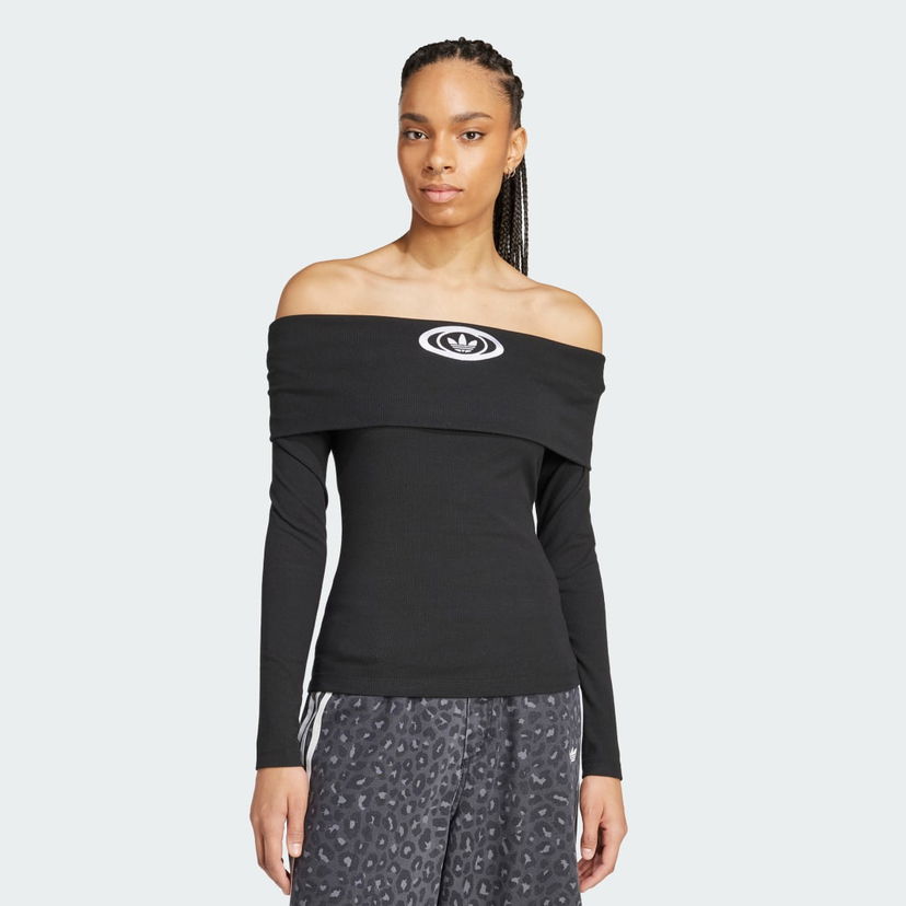 Tanktop adidas Originals Originals Off Shoulder Long-Sleeve Top Sort | KA2690